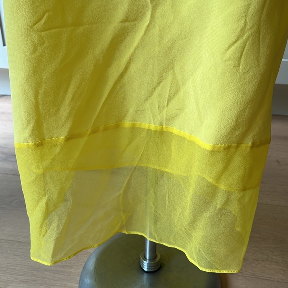 EUC lemon yellow classic layered silk one shoulder sheath dress from Tibi - Picture 3 of 11